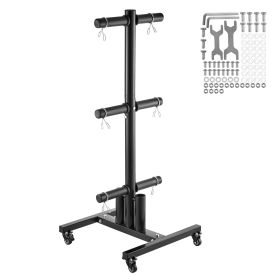 Weight Plate Rack, Vertical Weight Plate Tree for 2-Inch Weight Plates, Standard Weight Plate Tree with Wheels