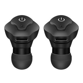 1 Pair True Wireless Earbuds CSR V4.2 In-ear Stereo Headsets IP44 Waterproof Apt-X TWS Headphones Noise Cancelling With Mic For Business Driving (Option: Black)
